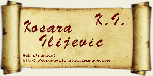 Kosara Ilijević vizit kartica